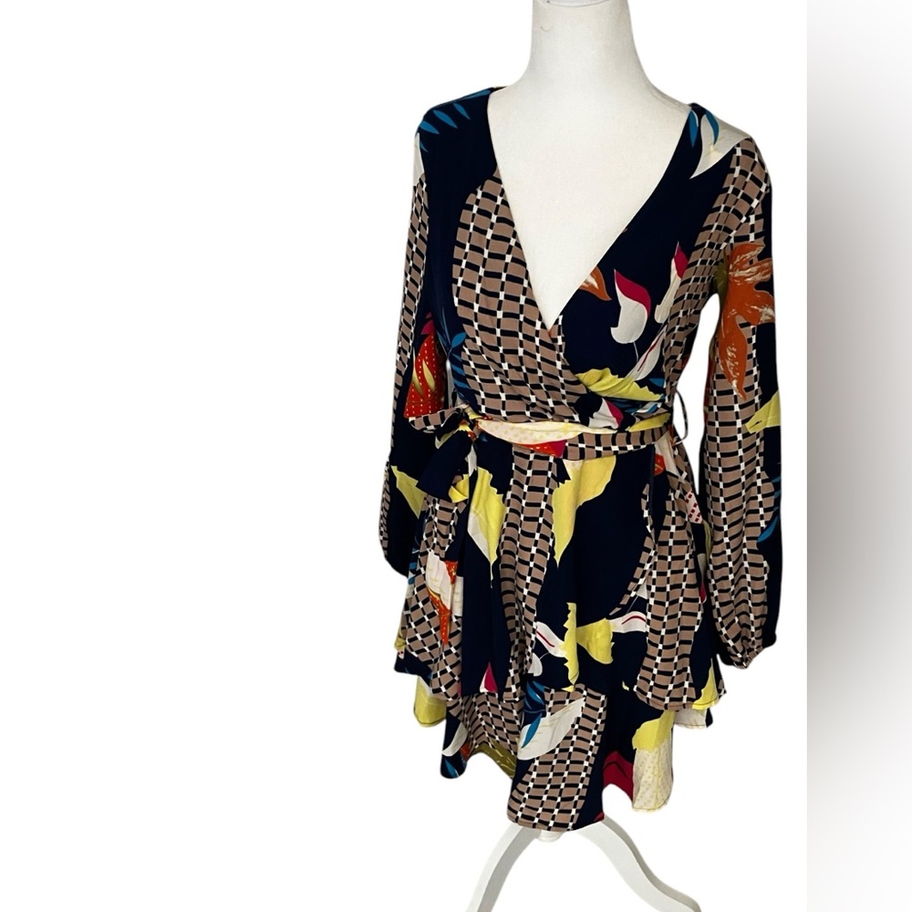 Colorful wrap dress XS